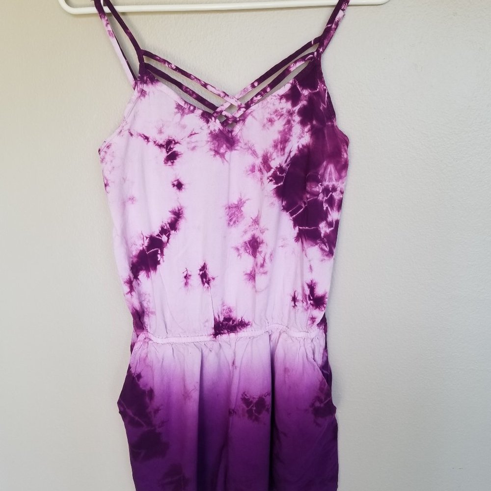 Purple Tie-Dye Women's Romper - Picture 5 of 6
